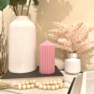 Floral Scented - Soy Wax Pillars (Neutral Colors)