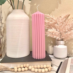 Floral Scented - Soy Wax Pillars (Neutral Colors)