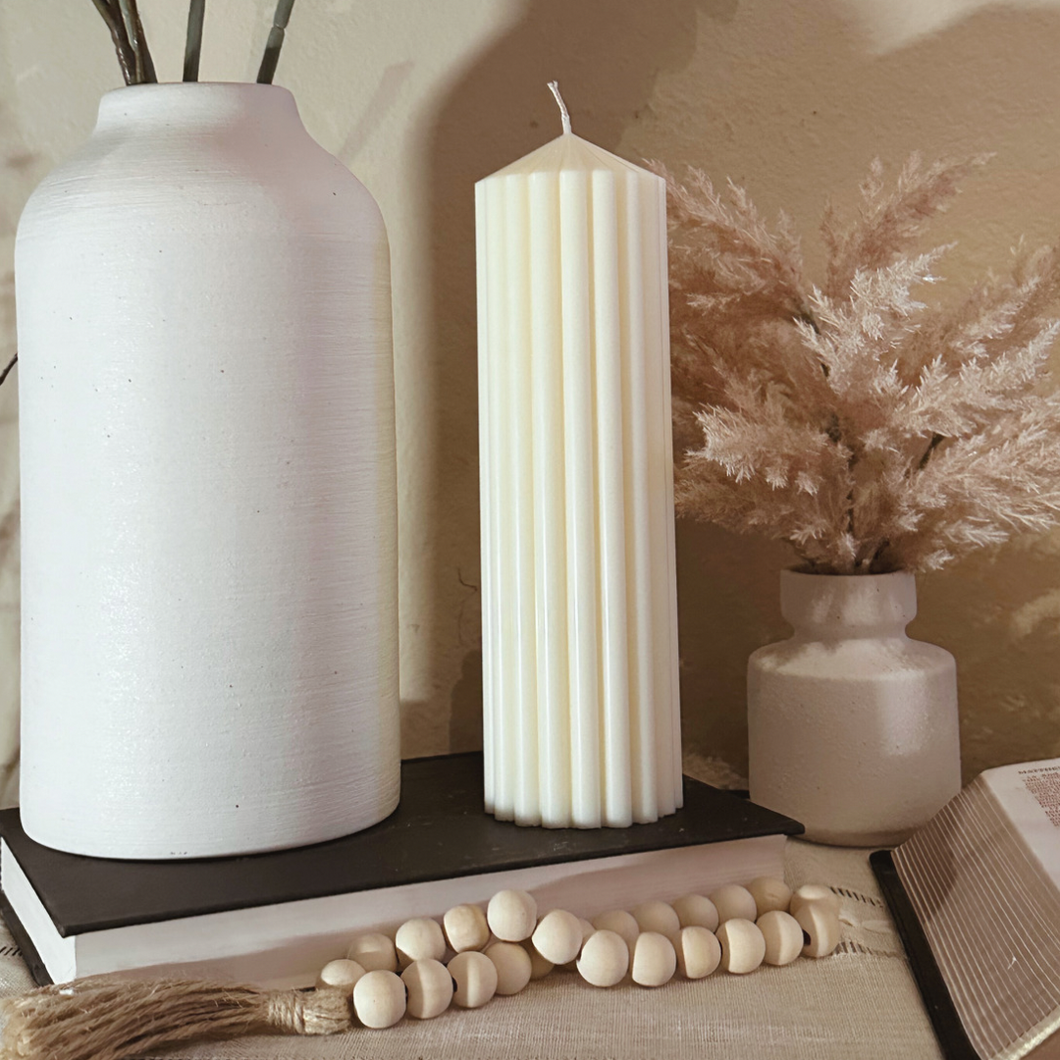Spa Scented - Soy Wax Pillars (Neutral Colors)